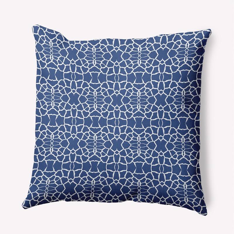 Tiny Giraffe Pattern Decorative Throw Pillow - 16" x 16" - Nautical Navy