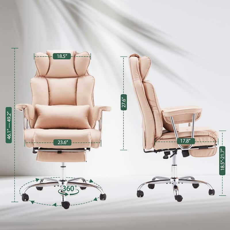 Ergonomic High-Back Office Chair with Footrest