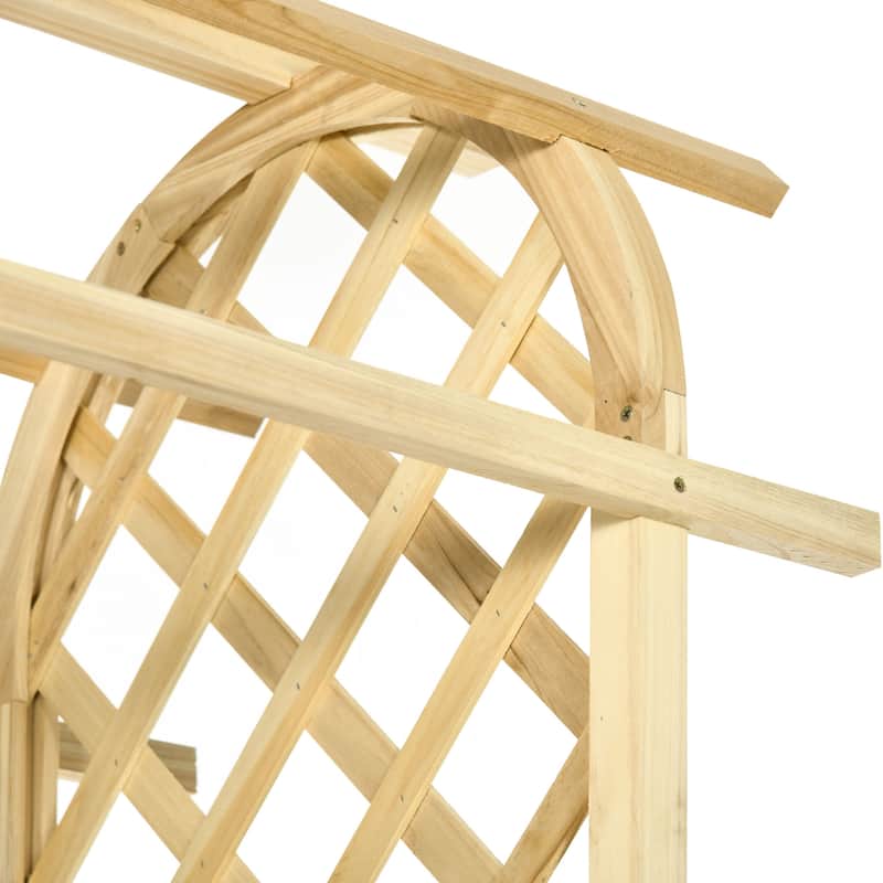 7.5' Wooden Wedding Arch, Garden Arch Arbor for Climbing Plants & Trellis Design, Great for Vines
