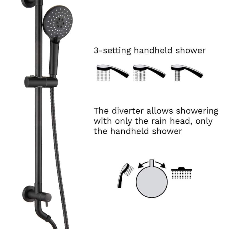 CLihome Shower faucet Set Matte Black Two Function