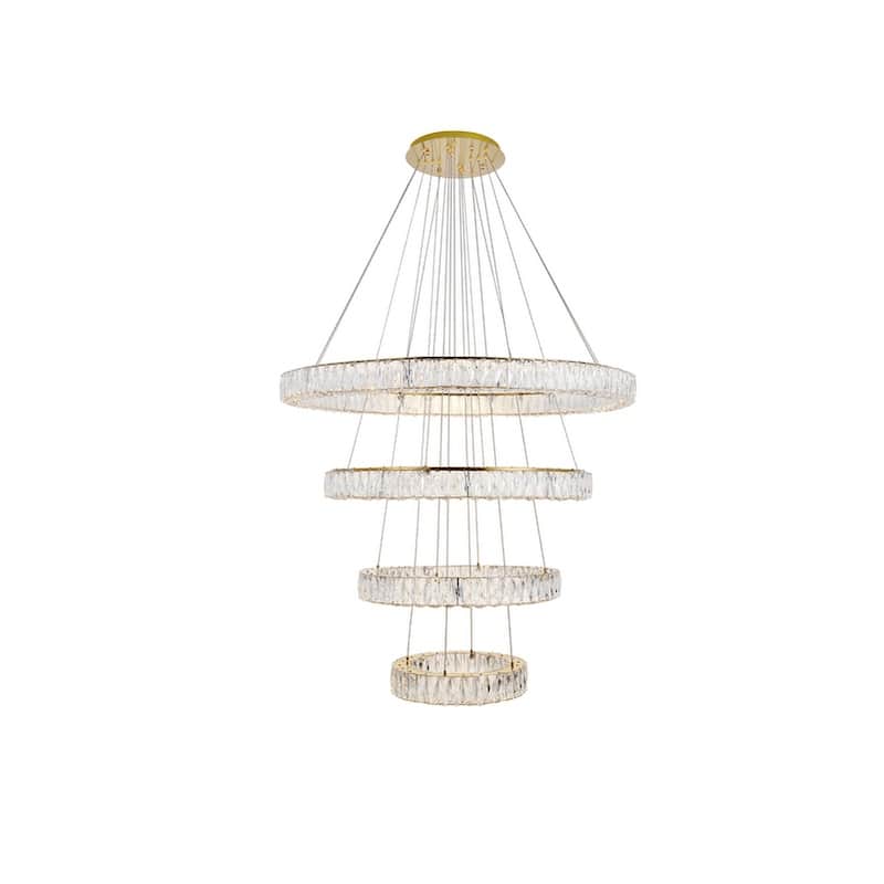 Madelyn 4-Light LED Chandelier Clear Royal Cut Crystal - 42"W X 24.4"H - 42"W X 24.4"H
