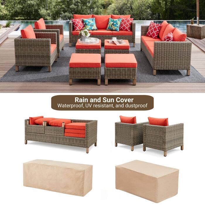 8 Piece Sectional Seating Group with Cushions