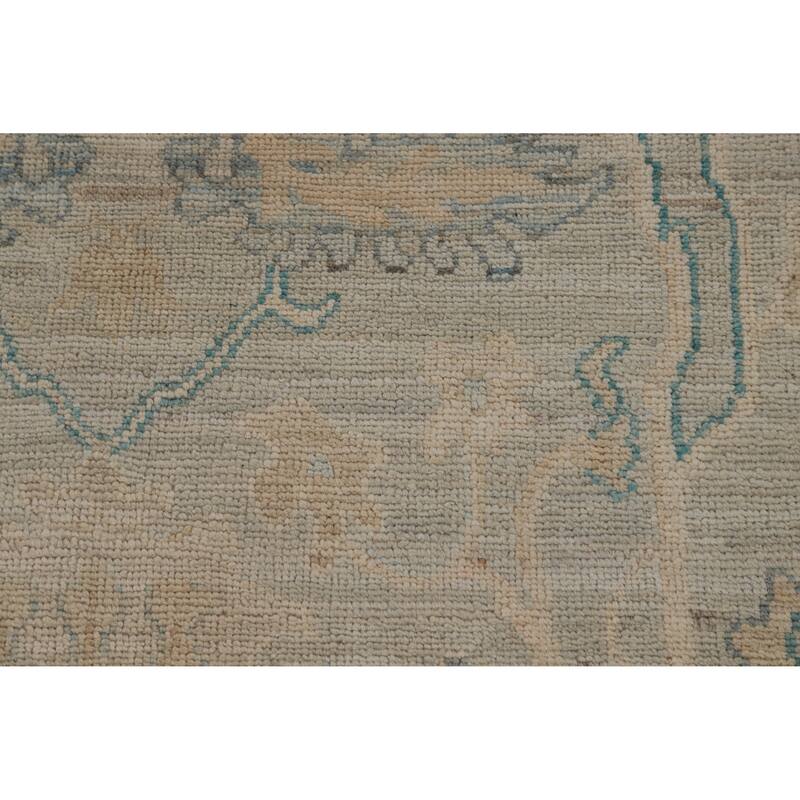 Hand Knotted Oriental 100% Wool Carpet Transitional All-Over Beige & Ivories Oushak Area Rug - 10' 6'' X 8' 2''