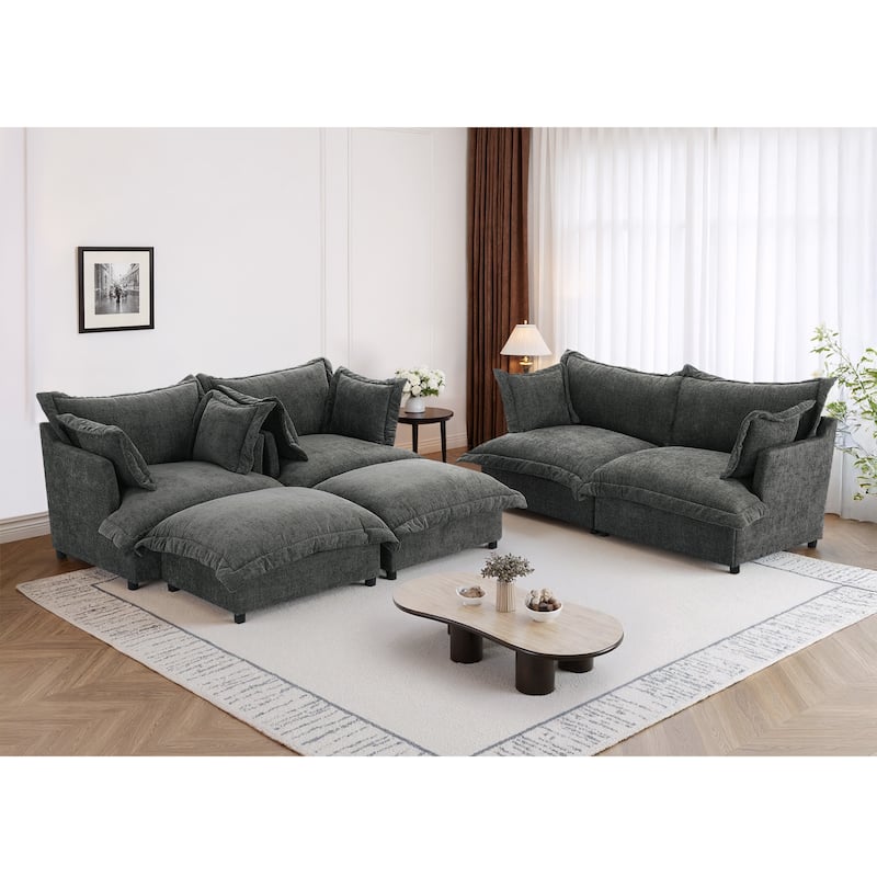 Cloud Chenille Upholstered Modular Sectional Sofa
