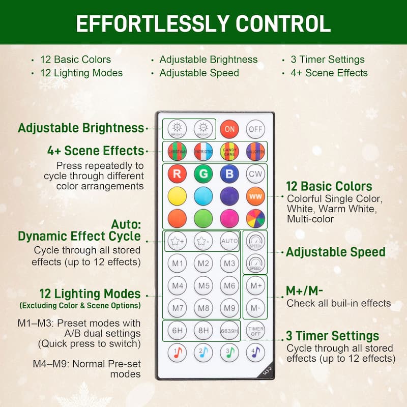 HOMCOM 6ft Prelit Xmas Tree: Colorful LED, Remote, 12 Modes, Timer, Slim Fir, Green