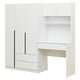preview thumbnail 14 of 20, 3-Door Wooden Storage Desk Wardrobe for Bedroom with Shelves and 3 Drawers