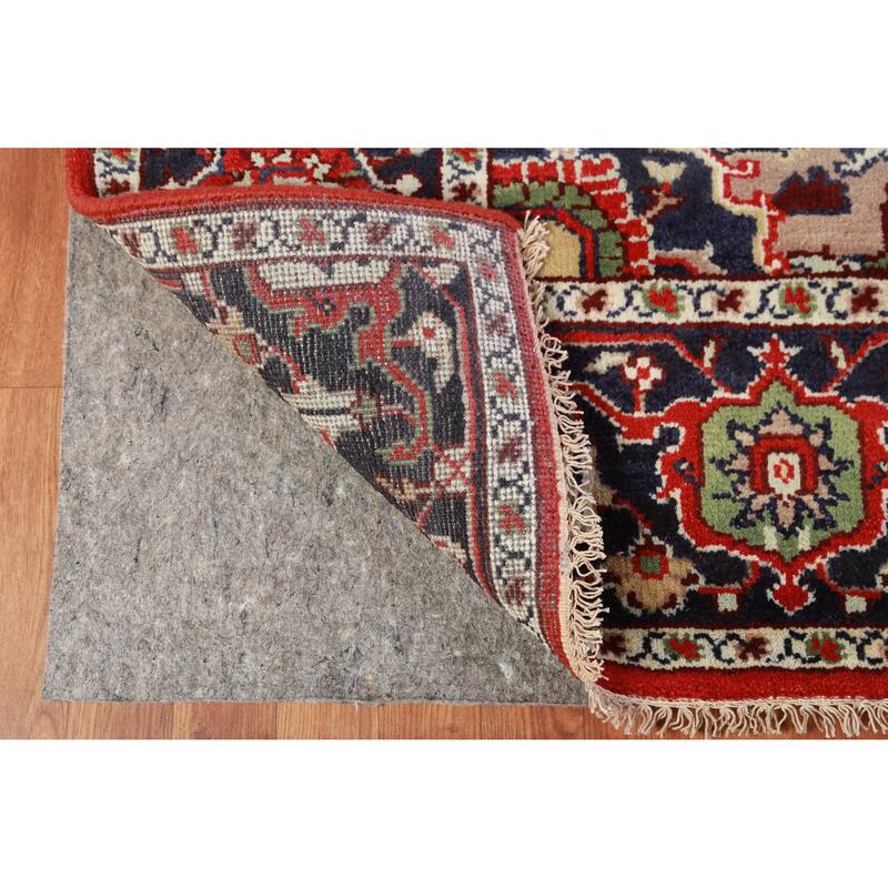 Hand Knotted Oriental 100% Wool Carpet Traditional Medallion Red Heriz (serapi) Area Rug - 10' 0'' X 7' 11''