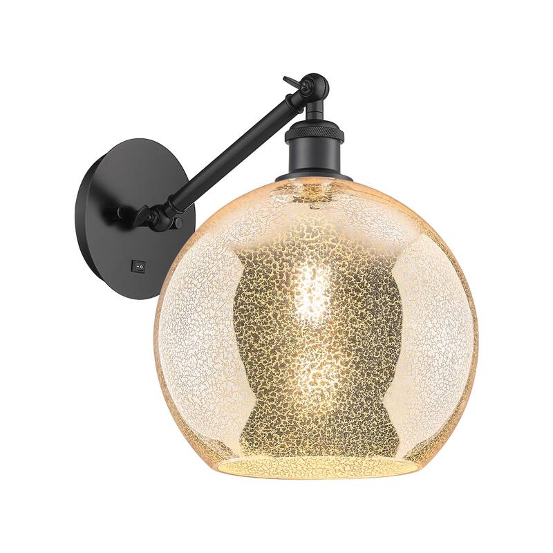 Innovations Lighting Endless Possibilities Ballston - Athens - 1 Light 10" Adjustable Sconce - Arm Adjusts Up and Down - Mercury/Matte Black