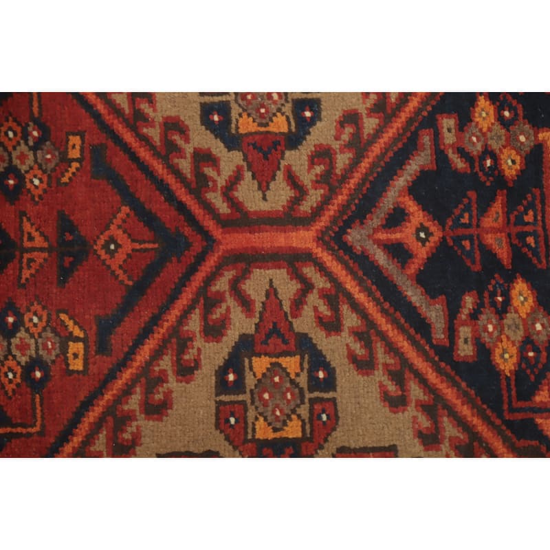 Hand Knotted Oriental 100% Wool Carpet Traditional Tribal Brown Ardebil Runner Rug - 10' 6'' X 3' 4''