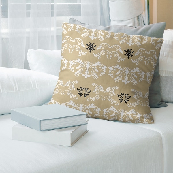 New Orleans Football Baroque Pattern Accent Pillow Faux Linen