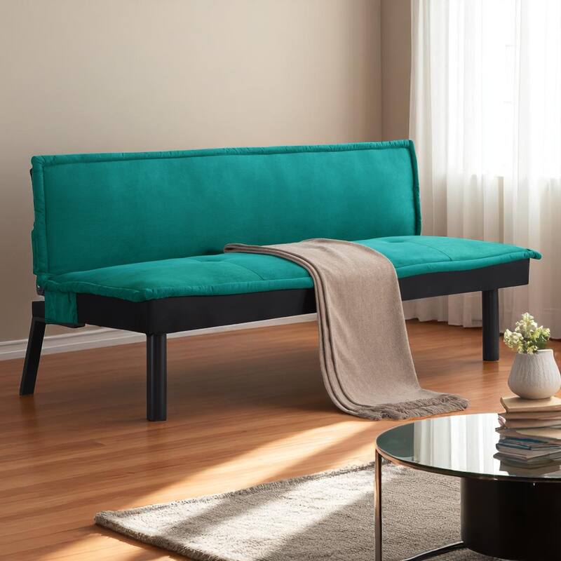 KISRAIS 64.6" Wide Adjustable Upholstered Futon Sleeper Sofa Bed