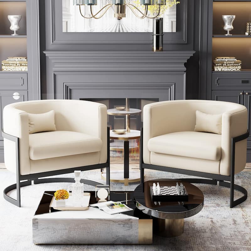 Accent Chair, Velvet Barrel Chair Modern Arm Chair for Living Room