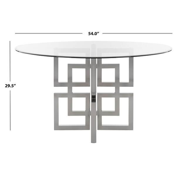 Shop Safavieh Couture Harlan 42 Inch Glass Top Round Dining Table 42 W X 42 L X 40 H Overstock 21924039