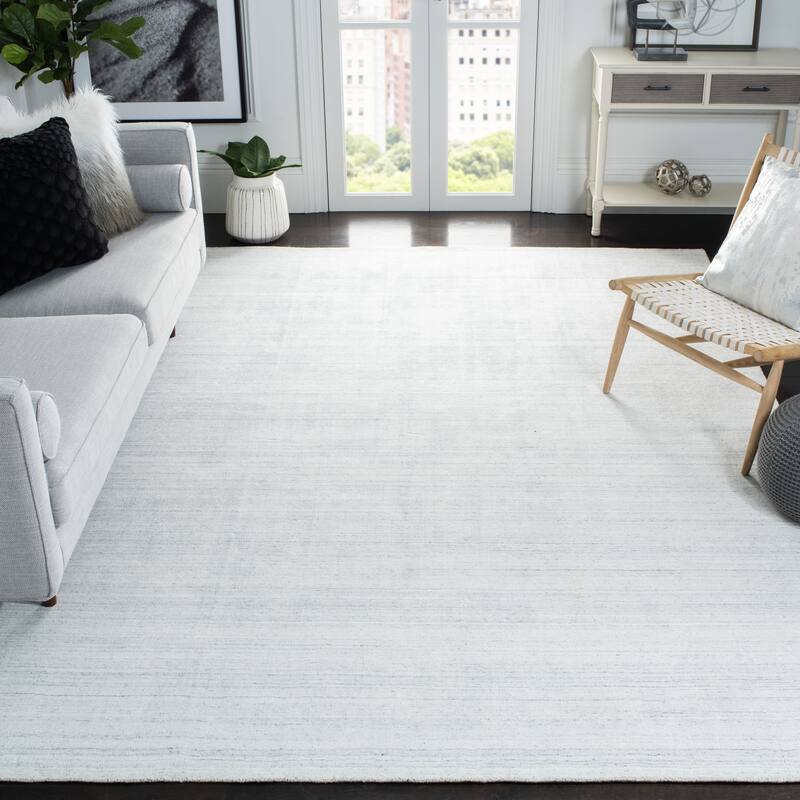 SAFAVIEH Handmade Mirage Ingrit Viscose Rug - 9' x 12' - Ivory/Silver