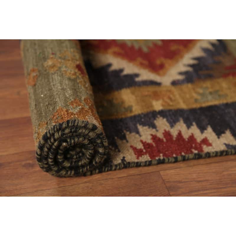 Kilim Oriental Area Rug Flatweave Sotuhwestern Wool Carpet - 7'6"x 10'1"
