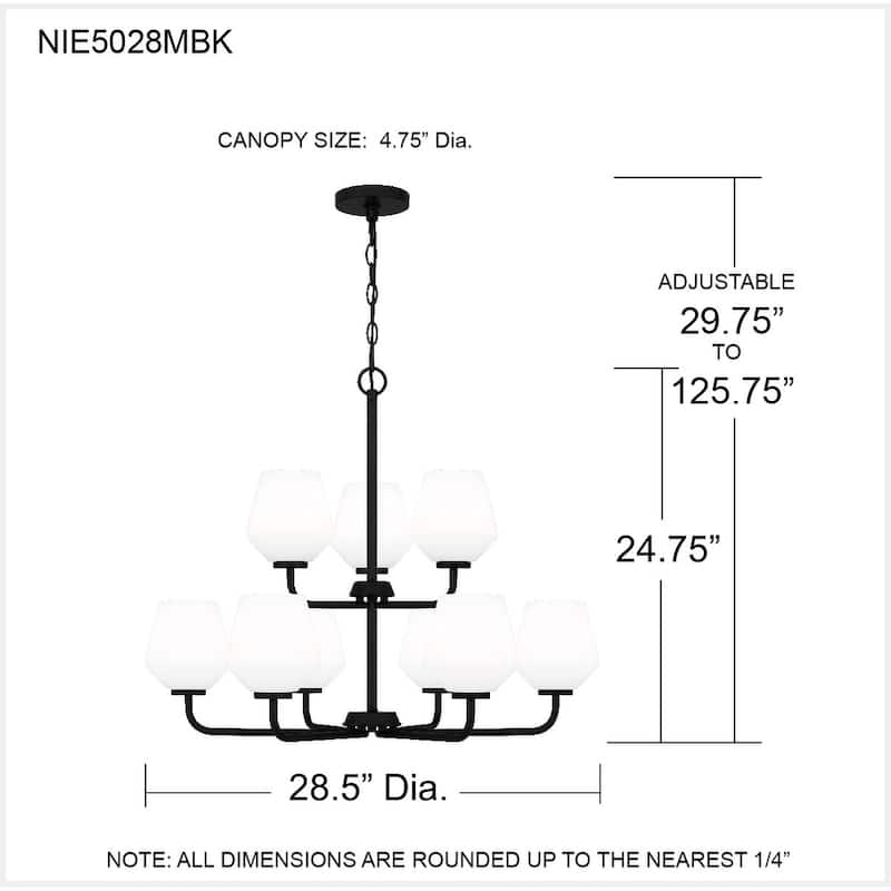 Nielson 9-Light Matte Black Chandelier