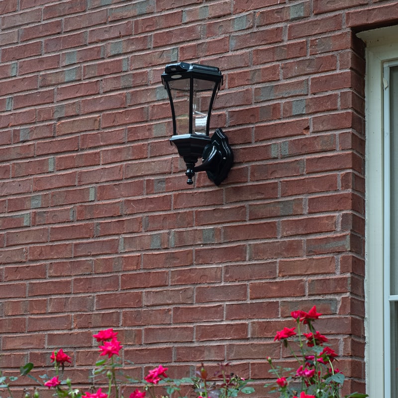 Victorian Bulb Black Solar Light w/Motion Sensor 3' Fitter/Pier/Wall