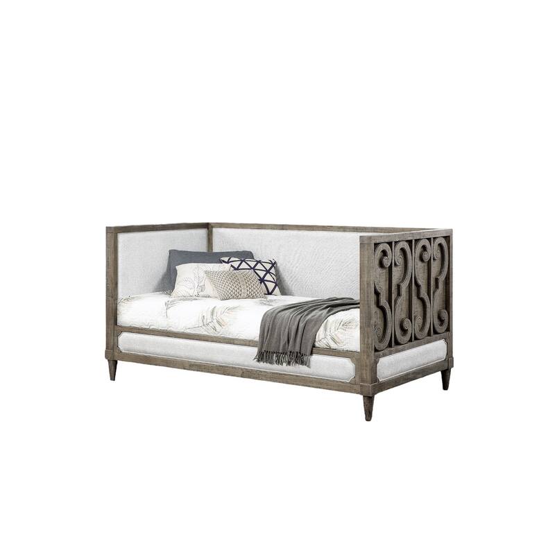 Artesia Tan Fabric & Salvaged Natural Finish Daybed (Twin)