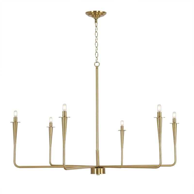 6-Light Classic Traditional Metal Candle Dimmable Chandelier