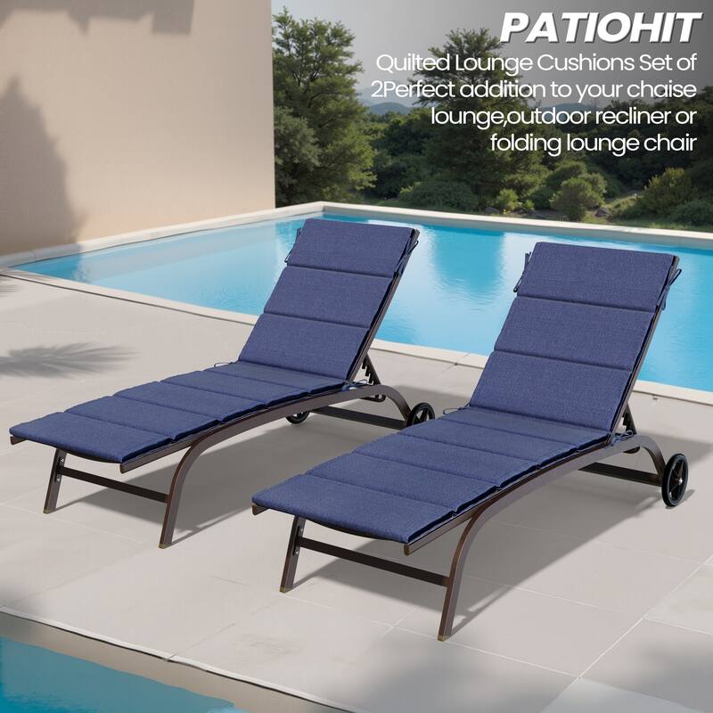 Pellebant Outdoor Patio Chaise Lounge Cushion Lounger Pad - SKY-73in-2PC