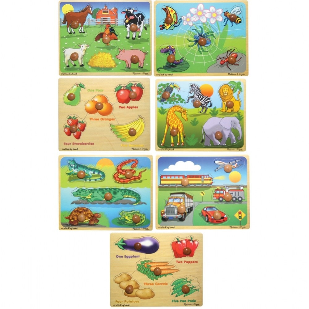 Large Knob Animal Puzzles - Pets, Farm Animals and Wild Animals