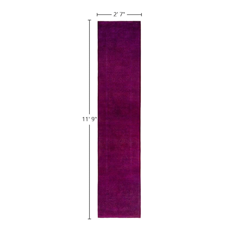 Fine Vibrance One-of-a-Kind Hand-Knotted Runner Rug - Pink, 2' 7" x 11' 9" - 2' 7" x 11' 9"