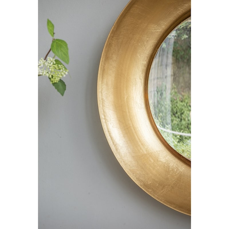 LED Lighted Wall Mirror - Decorative Accent - Gold