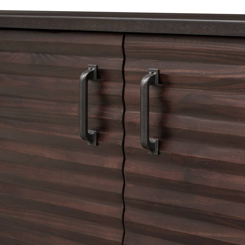 Large Storage Buffet with Adjustable Shelves and Metal Handles