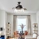 preview thumbnail 2 of 9, 42" Modern Retractable 3-Blade Crystal LED Ceiling Fan with Remote