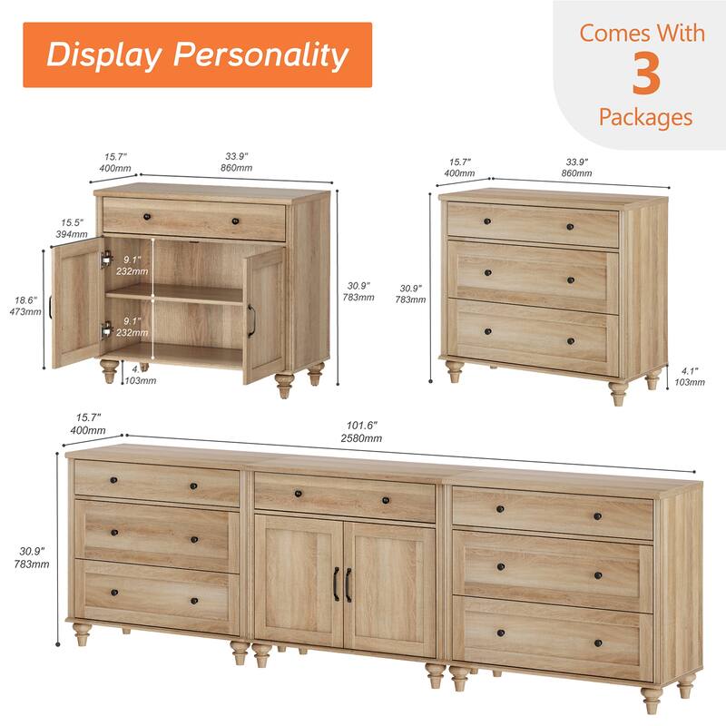 Sideboard Buffet Cabinets with Doors and Drawer