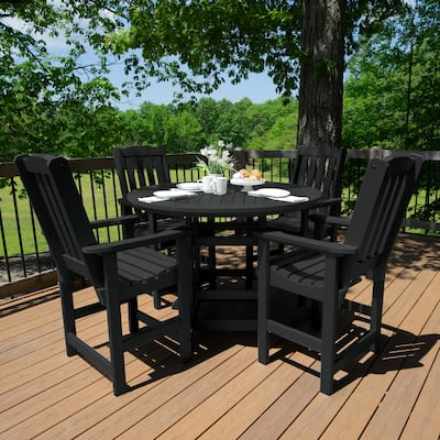 Lehigh 5-piece Outdoor Dining Set - 48" Round Table, Counter-height