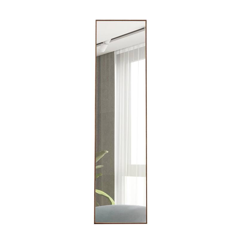 Roomfitters Full Body Mirror with Brown Solid Wood Frame, Floor Standing Decorative Mirror for Dressing Room
