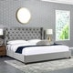 preview thumbnail 8 of 10, Manhattan Tufted Wingback Headboard King Platform Bed