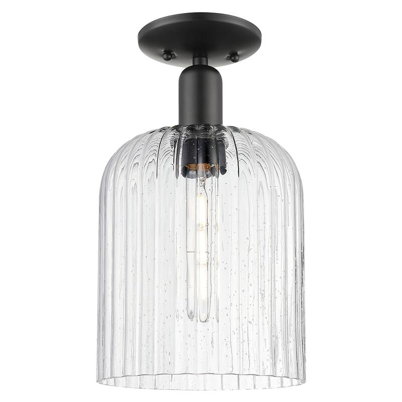 Innovations Lighting 716-1C-G559-8SDY Bridal Veil 8" Wide Semi-Flush - Matte Black