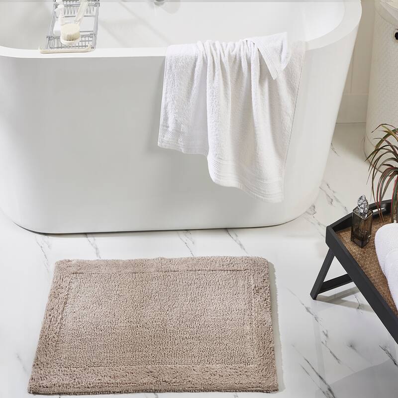 Better Trends Bath Rugs Set 100% Cotton Tufted Soft Water Absorbent Bathroom Rug for Shower, Sink Bath Mats Edge Collection