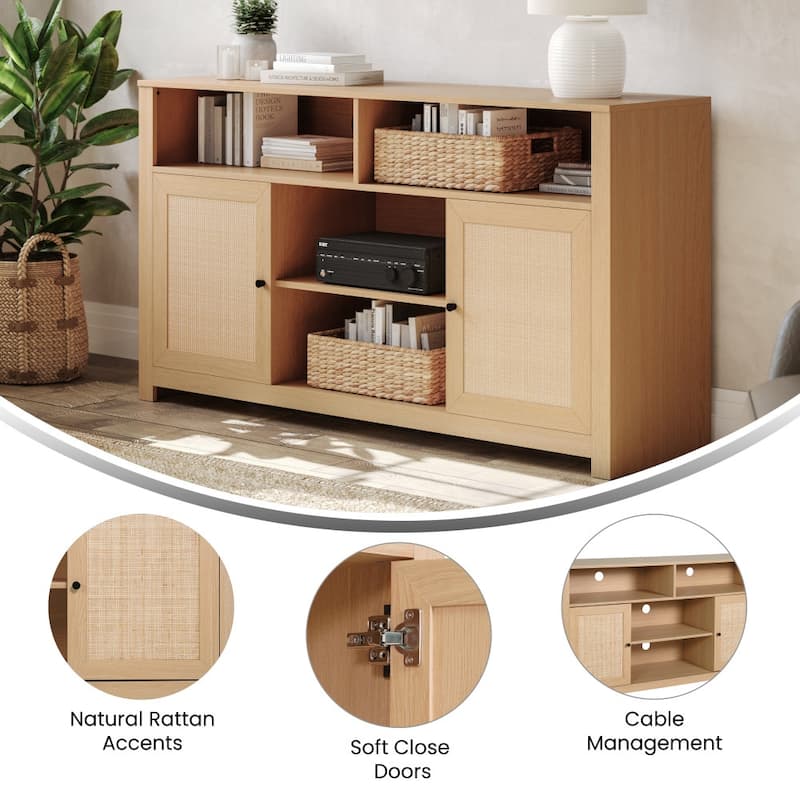 58" Sideboard with 2 Soft Close Doors and Adjustable Shelf - 58"W x 15.75"D x 32.25"H