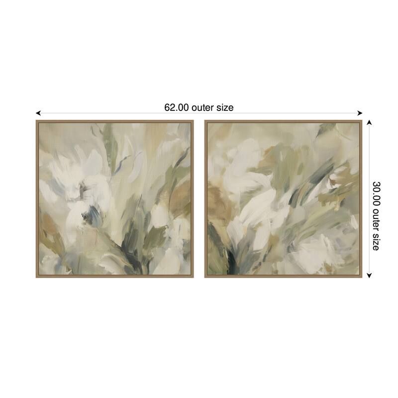 Kate and Laurel Olive Bloom No. 3 & No. 2 2 Piece Framed Canvas Wall Art Set by Amy Lighthall