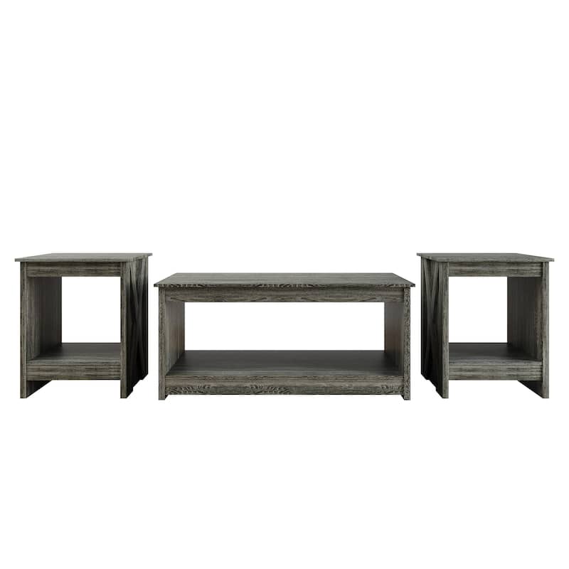 CraftPorch Contemporary Coffee Table Set - Dark Grey