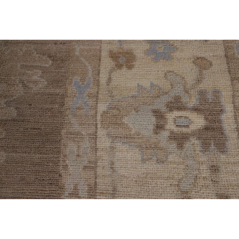 Vegetable Dye Brown Oushak Turkish Area Rug Hand-Knotted Wool Carpet - 8'2"x 10'0"