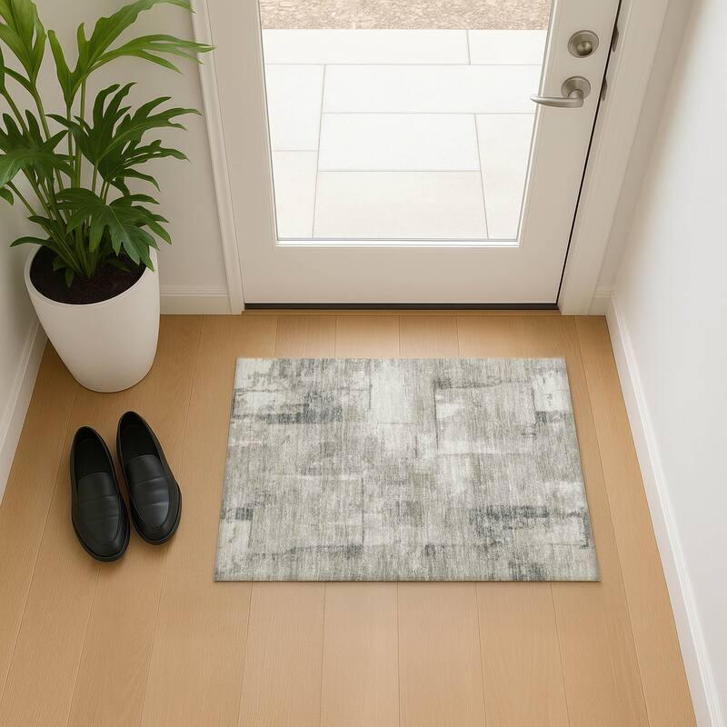 Premium Washable Super Soft Modern Panel Mayfield Rug - Beige - 1'8" x 2'6"