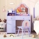 preview thumbnail 25 of 29, Costway Kids Vanity Table and Chair Set with Cloud-shaped Mirror Open - See Details