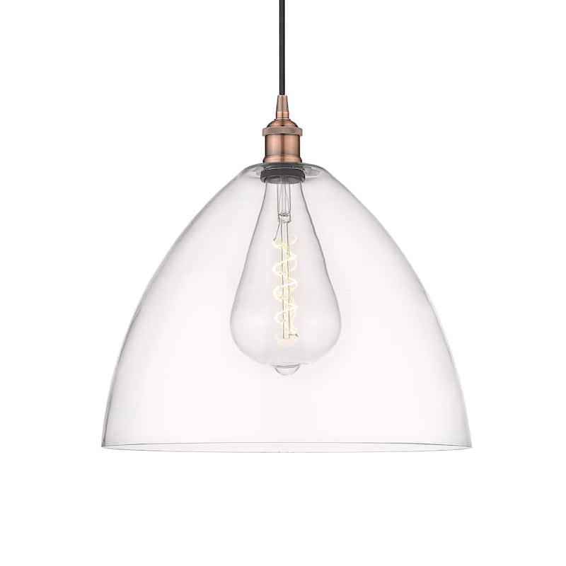 Innovations Lighting 616-1P-18-16 Edison Dome Pendant Edison Dome 16" - Antique Copper / Clear
