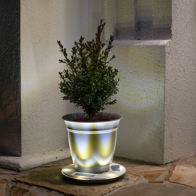 Gama Sonic Flower Decorative Planter Solar Uplight for Pot Base Stand