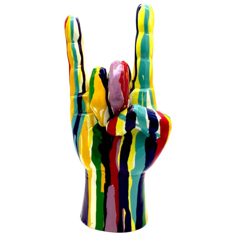 Interior Illusions Plus Graffiti Rock On hand Tabletop Jumbo - 11" tall