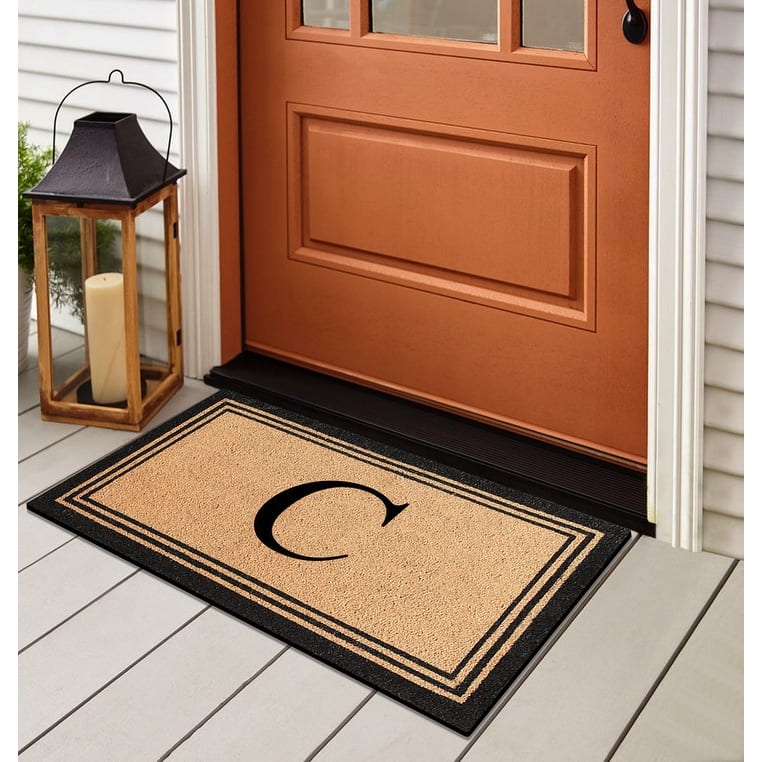 A1HC Natural Coir Doormat with Heavy Duty PVC Backing,0.75 Inch Pile Height, Perfect for Outdoor Use