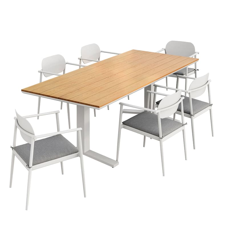 Aeris 7-Piece Outdoor Patio Aluminum Dining Set