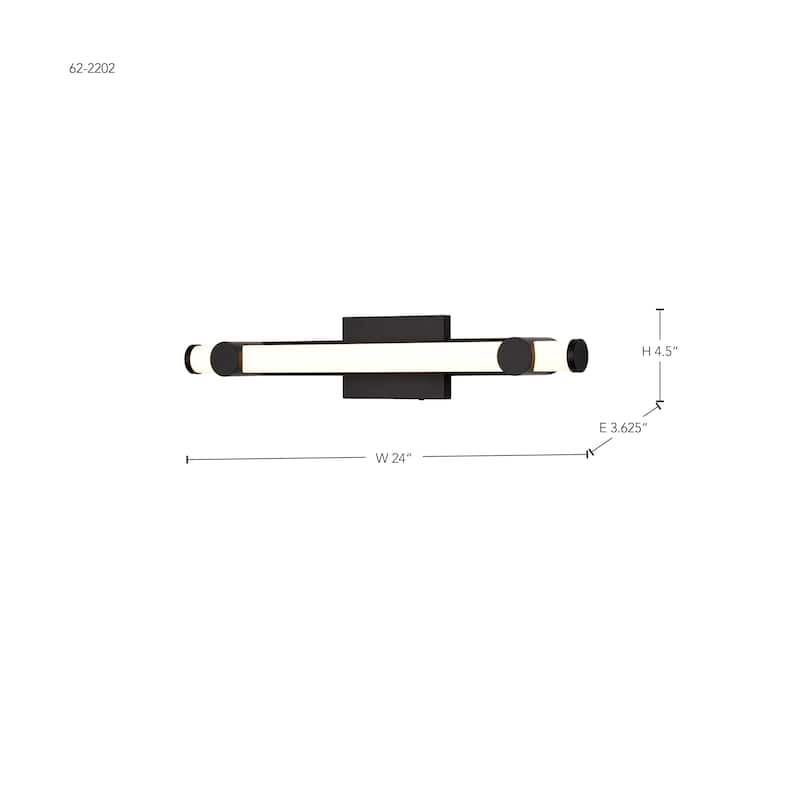 Bowman 24 Inch LED Vanity Matte Black Acrylic Lens