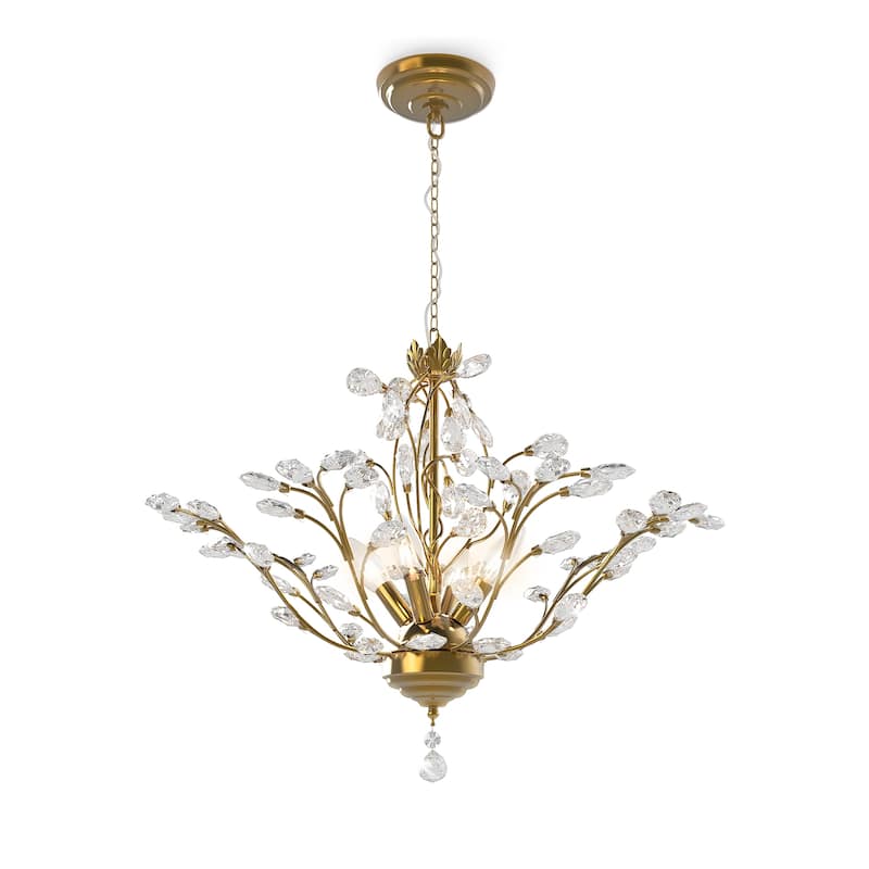 Maxax 4 - Light Unique Classic / Traditional Chandelier with Crystal Accents