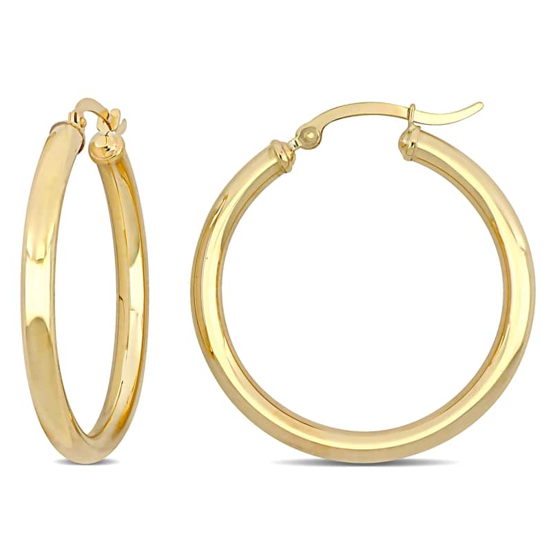 Miadora 10k Yellow Gold Hoop Earrings (32 mm)