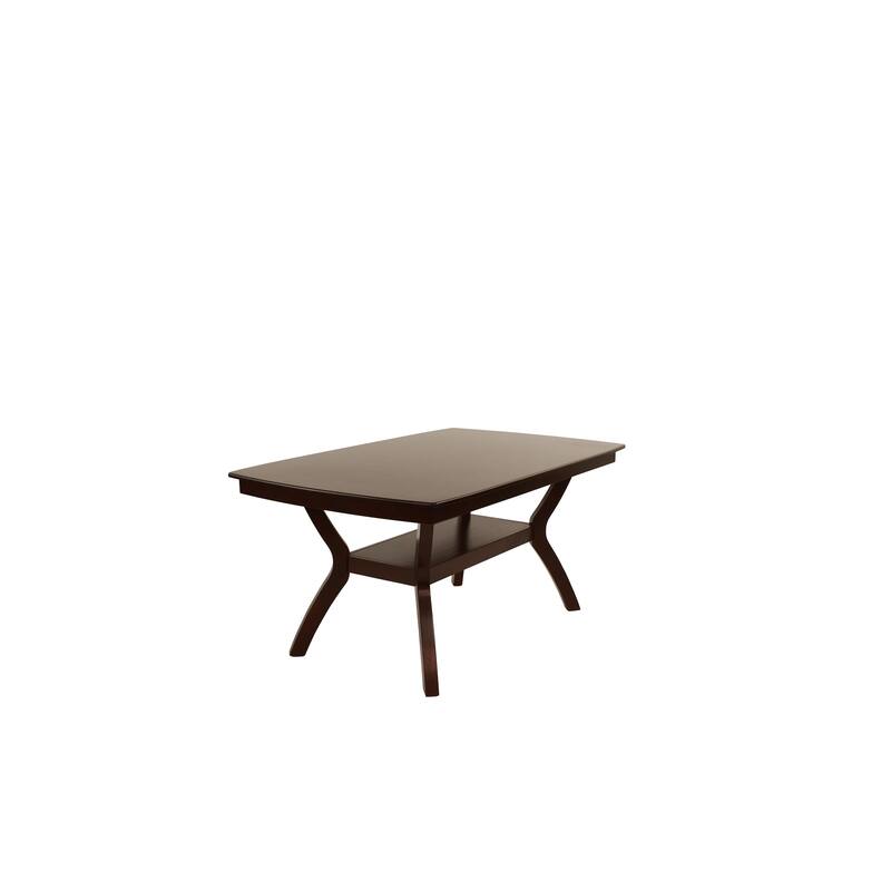 Formal Look 1pc Dining Table w Shelve Solidwood Espresso Finish Dining Room Furniture